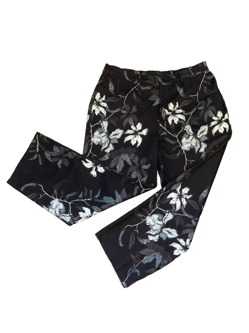 NWT THE KIT - Daniel Vosovic Cropped Alexa Jeans Sz 18 Granite Floral 99% Cotton